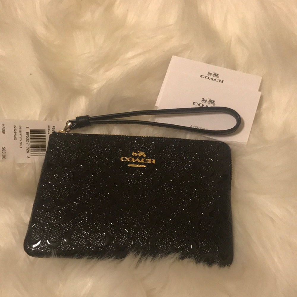 Coach black wristlet